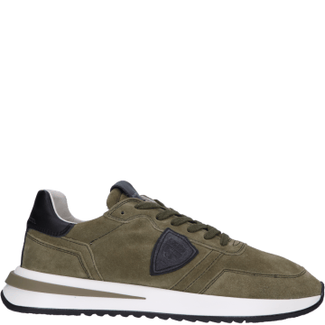 Groen suède Philippe Model Tropez 2.1 Low Men TYLU DB02 heren sneaker.