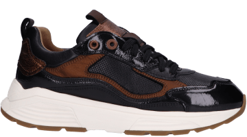 Zwart leren Xsensible Milau G 33004.4 040 Black Combi dames sneaker.