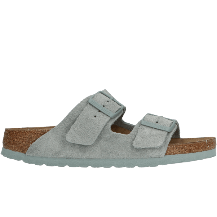Groen suède Birkenstock Arizona 1029215 Pure Sage dames slipper.