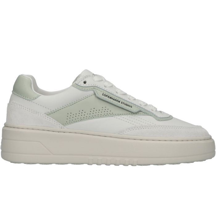 Wit combi Copenhagen CPH 89 Leather Mix White/Sage dames sneaker.