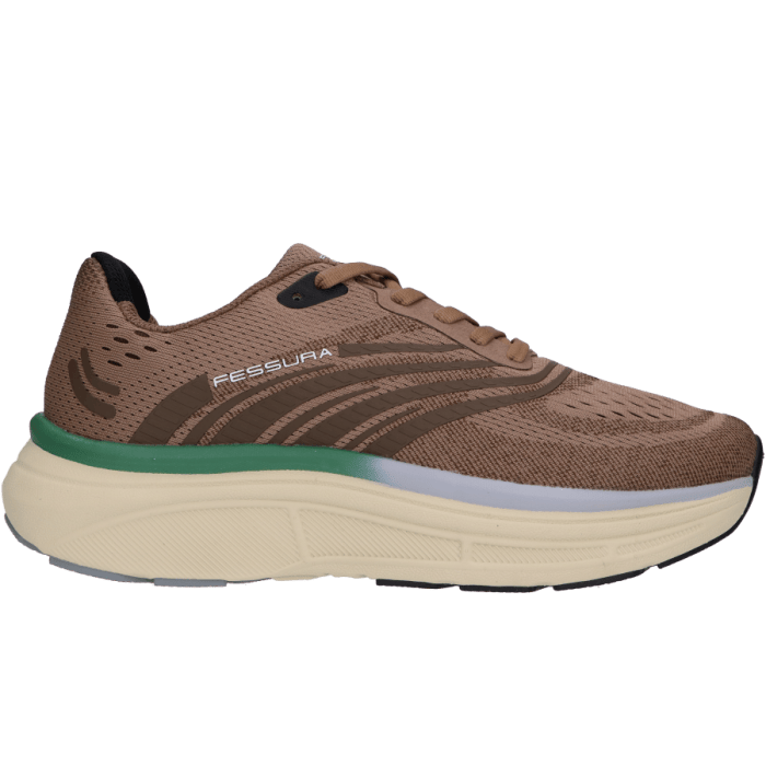 Taupe textiel combi Fessura Speed 01 08 Taupe dames sneaker.