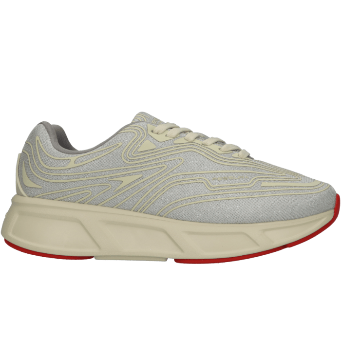 Zilver textiel Fessura Walk 01 01 Silver Milk dames sneaker.