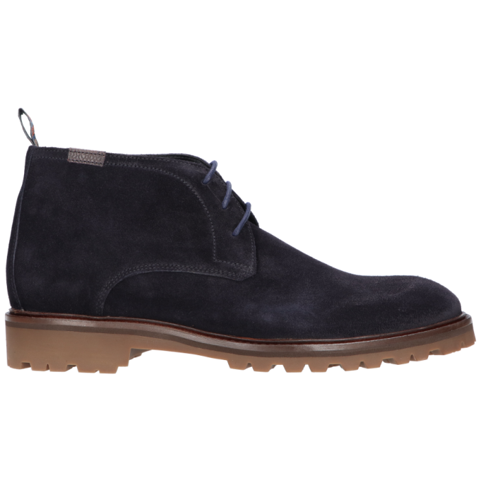 Blauw suède ‘Sturdi 01.16’ Floris van Bommel SFM-50082-41-01 half hoge heren bootie.