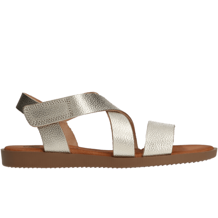 Goud metallic leren Hee Shoes 25360 Cava dames sandaal.