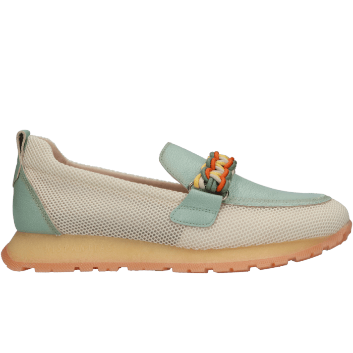 Multikleur combi Hispanitas Kansas HV253948 Latte Eucalipto dames loafer.