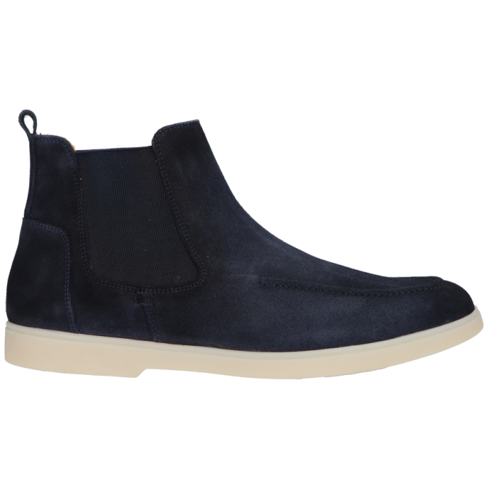 Blauw suède Melik Tranum Donkerblauw heren chelsea boot.