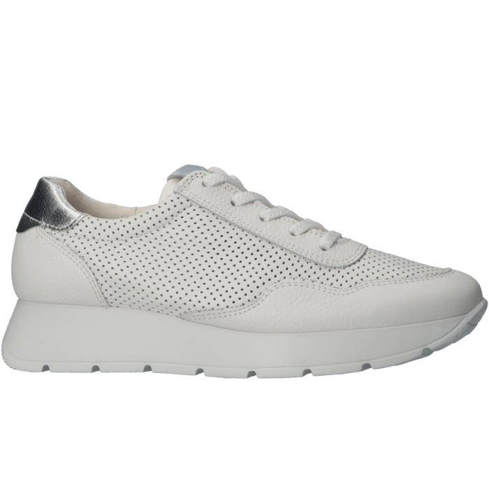 Wit leren Paul Green 5440 007 dames sneaker.