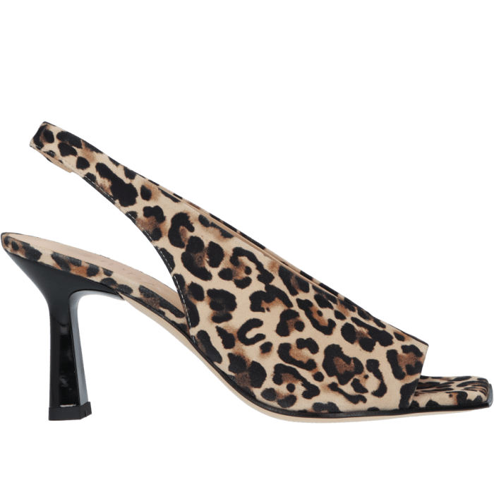 Bruin suède panterprint Zinda 1732-S Jaguar Kamel dames slingback pump.
